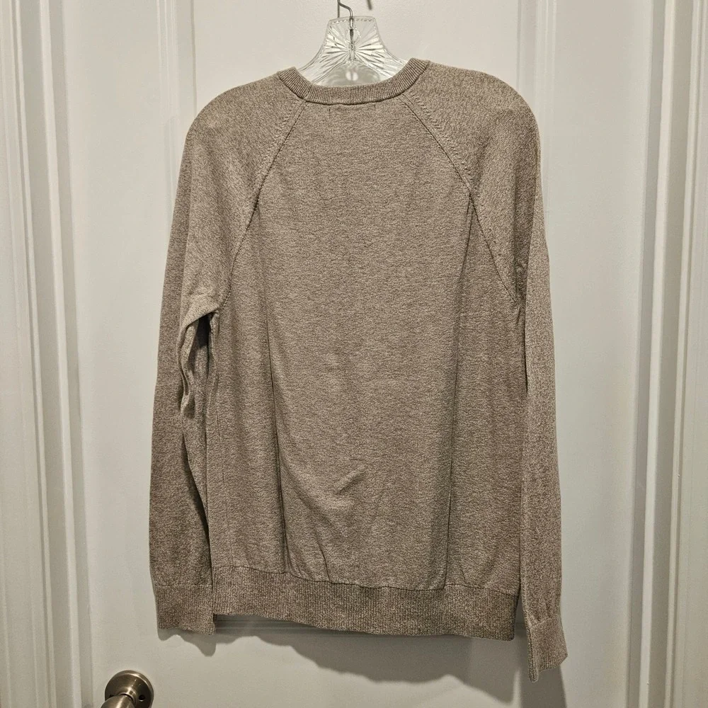 Banana Republic Sweater Mens M Tan Organic Cotton Crewneck Raglan Pullover Knit